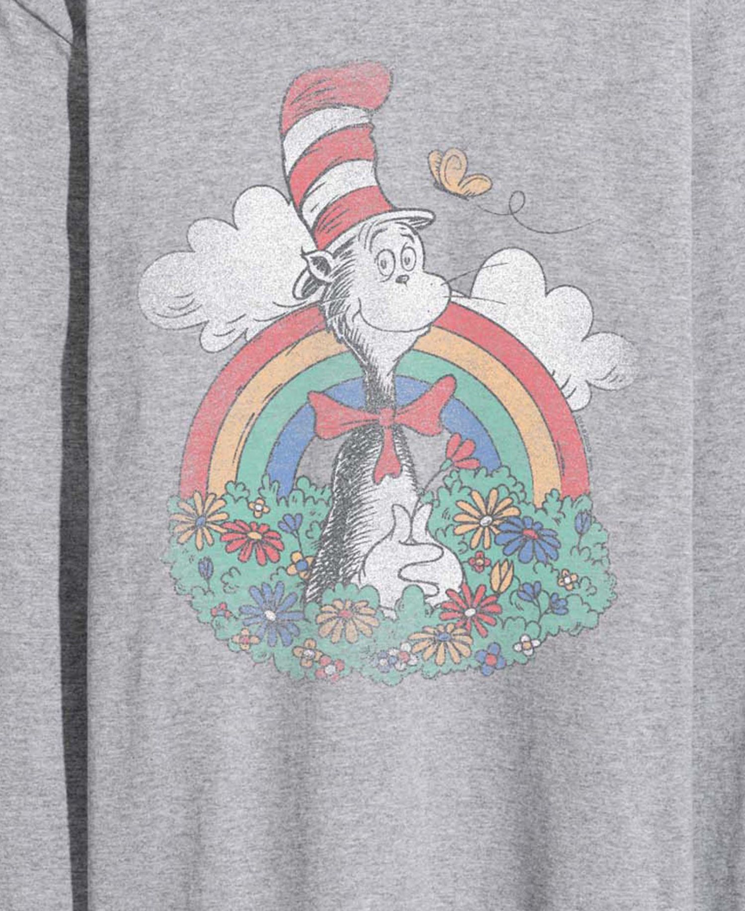Men's Dr. Seuss Cat In The Hat Spring Vintage Faded Long-Sleeve Graphic T-Shirt