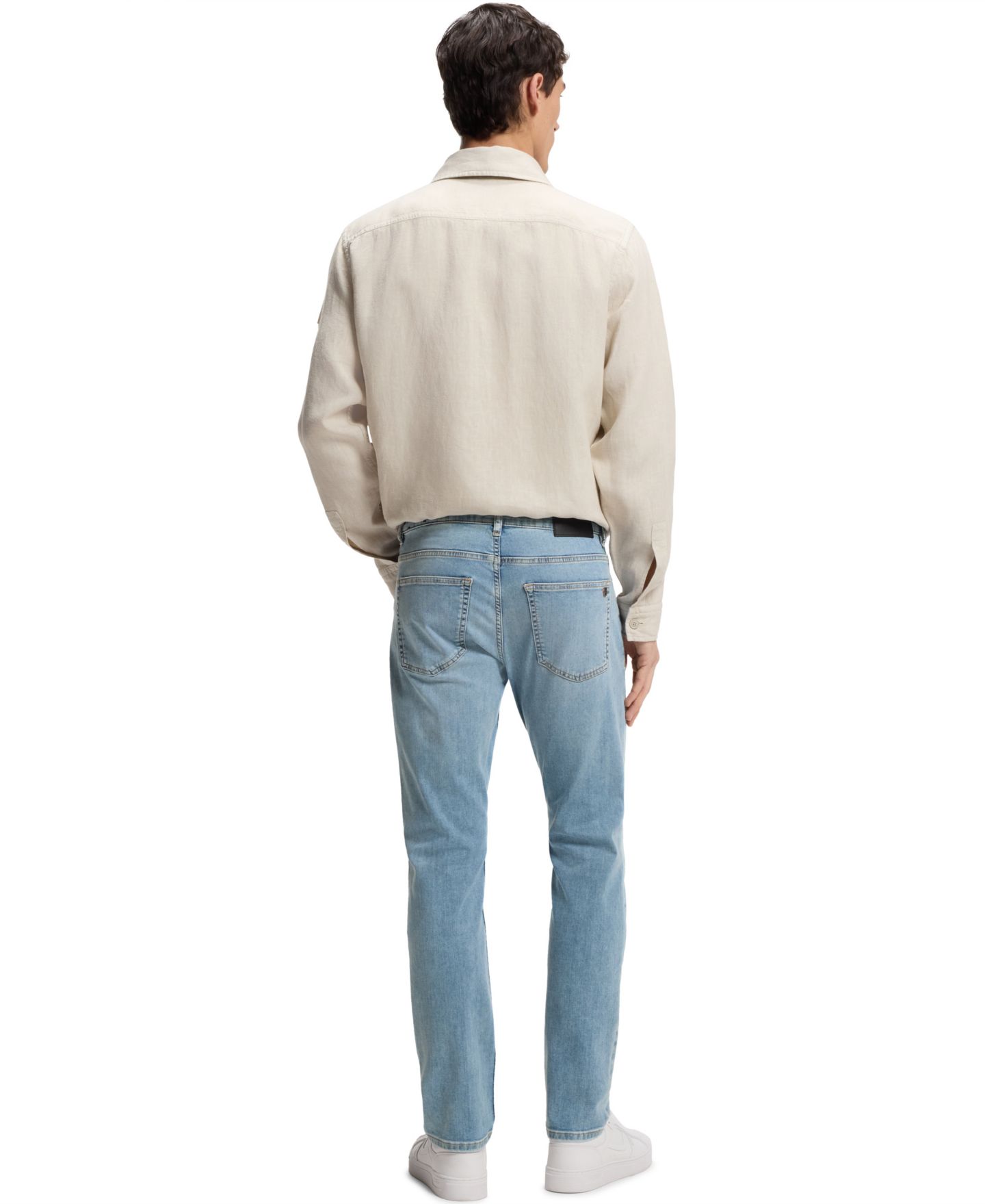 Мужские джинсы Hugo Boss Soft-Motion Denim Delaware Slim-Fit, цвет: Аквамариновый — фото 4