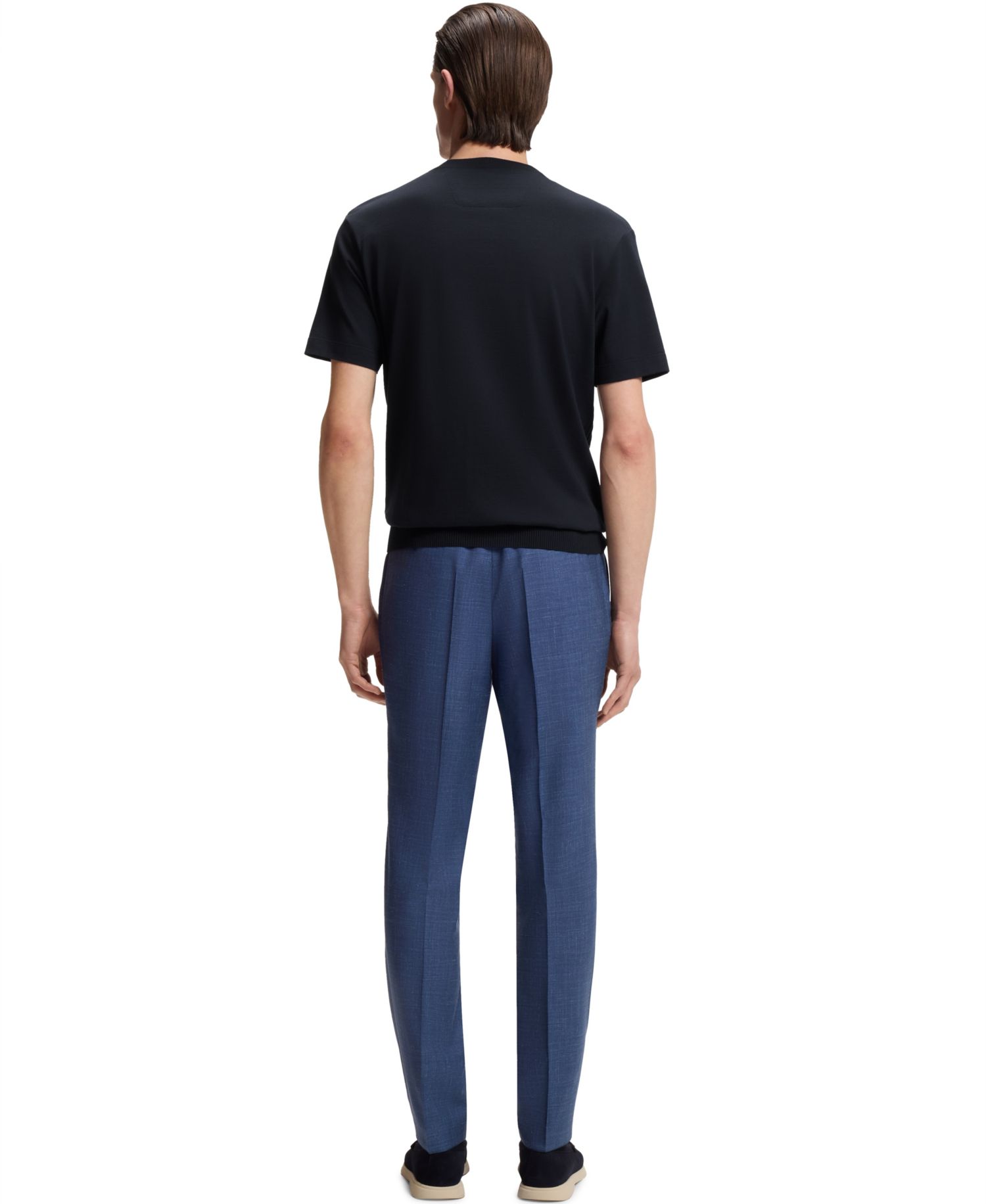 Men's Cotton-Silk Cable-Knit Front Panel T-Shirt