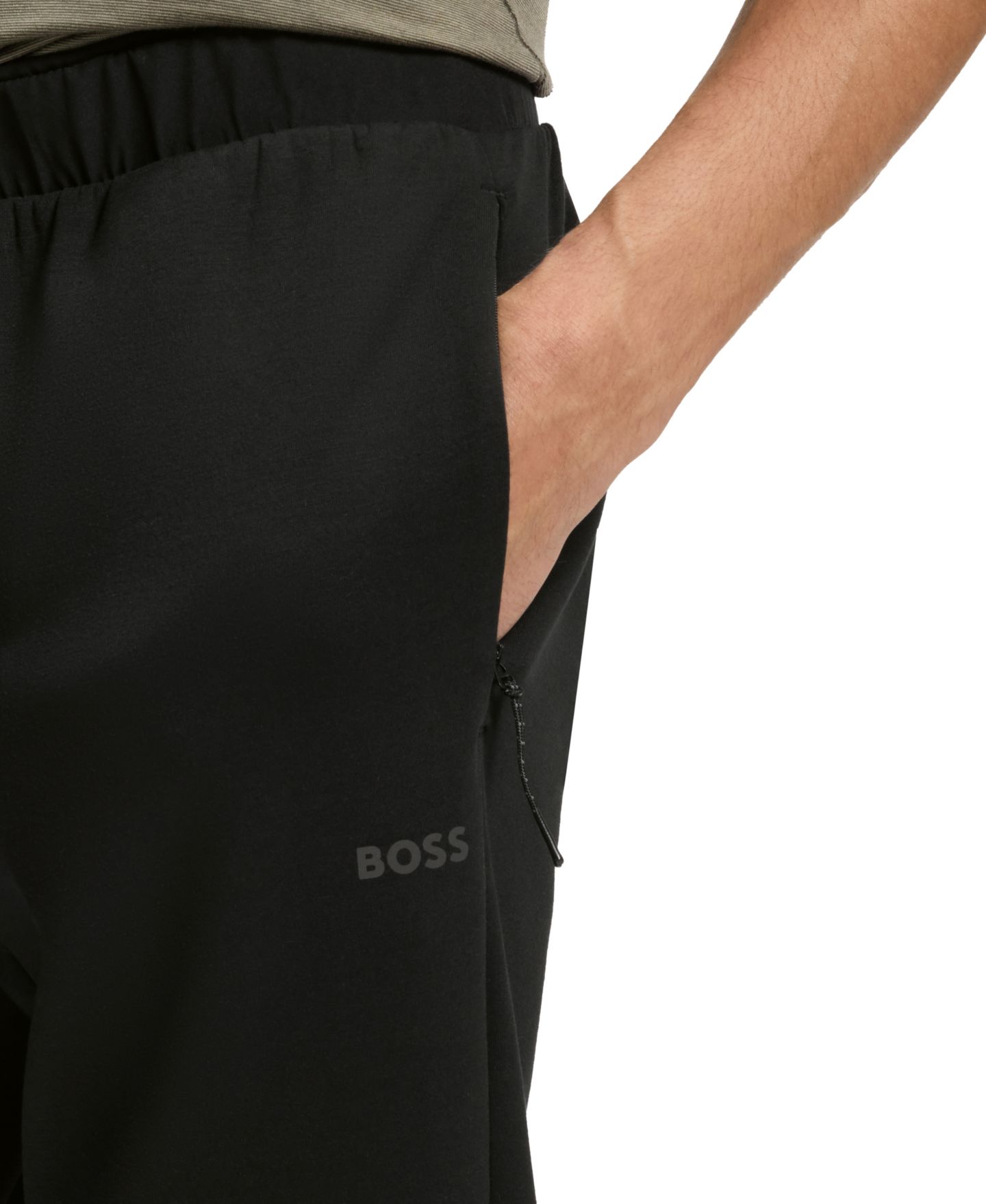 Мужские брюки Hugo Boss Reflective Details Regular-Fit Tracksuit, цвет: Чёрный — фото 2