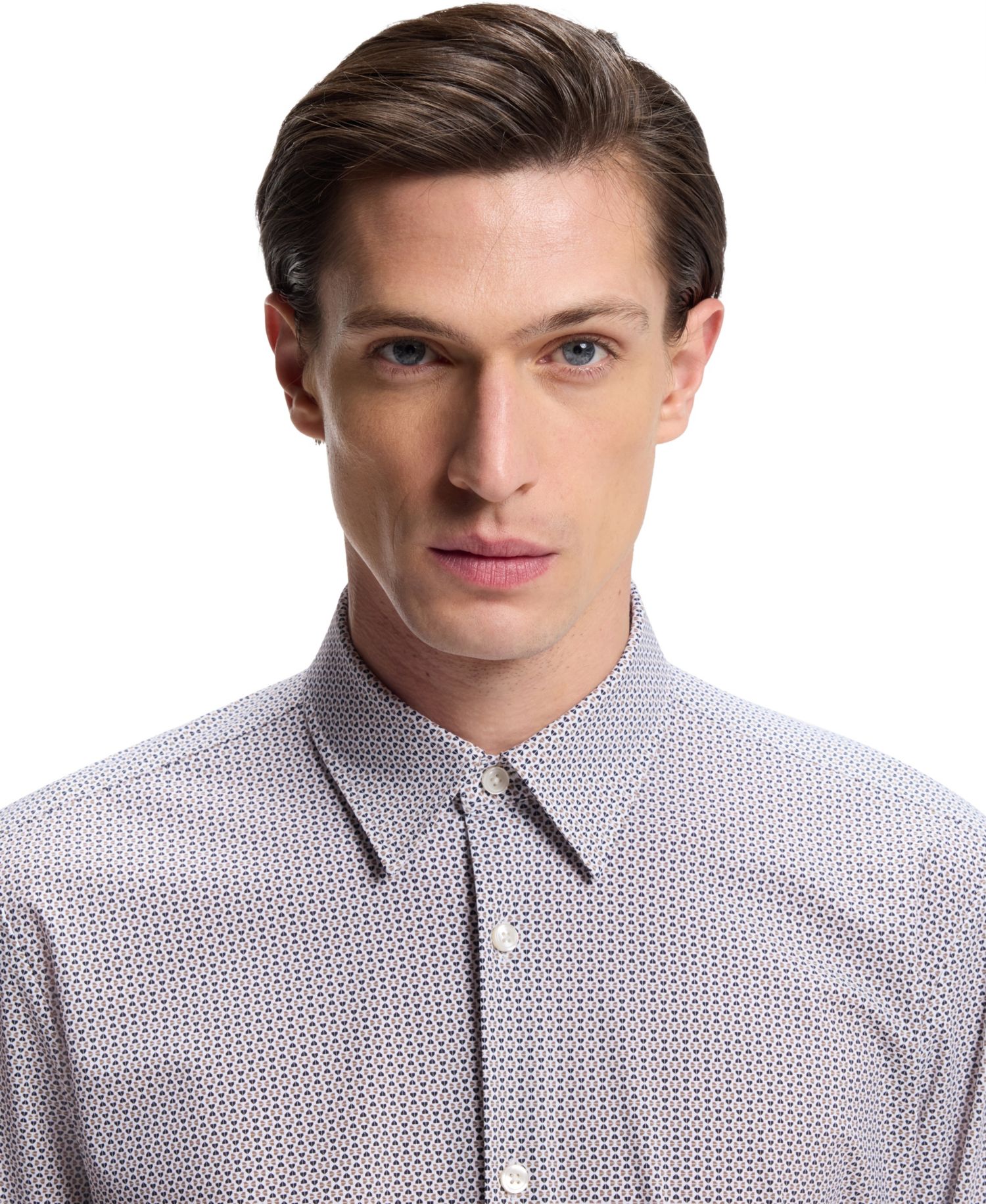 Men's Printed Performance-Stretch Jersey Slim-Fit Dress Shirt