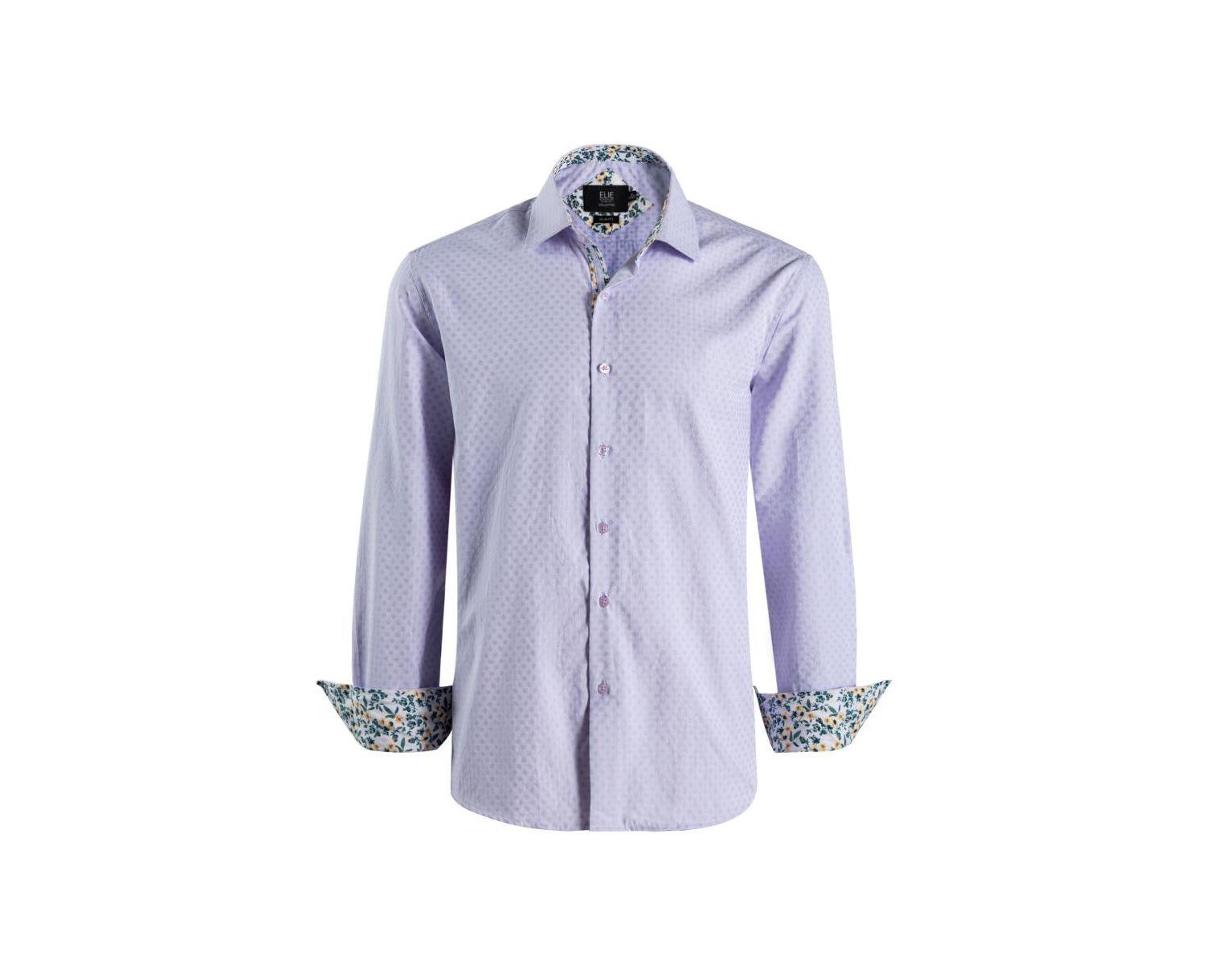 Men's Slim Fit Jacquard Dot Button-Down Shirt