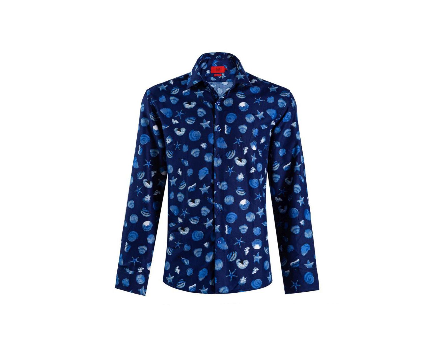 Men's Slim Fit Sea Shell Print Shirt