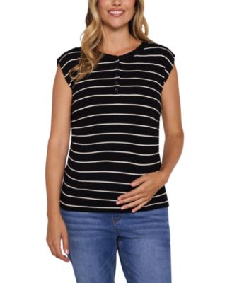 Maternity Motherhood Ruched Henley Muscle Tee