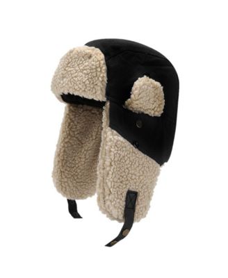 Unisex Faux Fur Trapper Hat - Warm Winter Aviator Cap with Fleece Ear Flaps and Windproof Shell