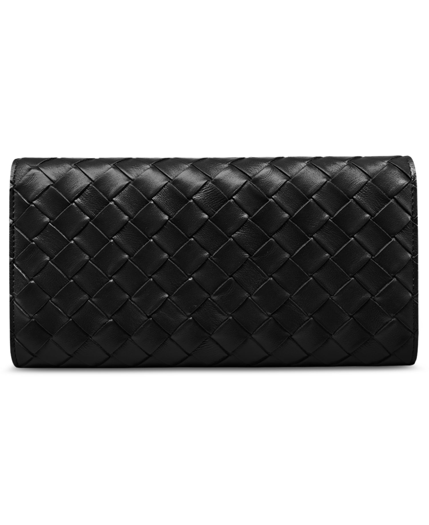 Woven Pebbled Gold-Tone Hardware Wallet