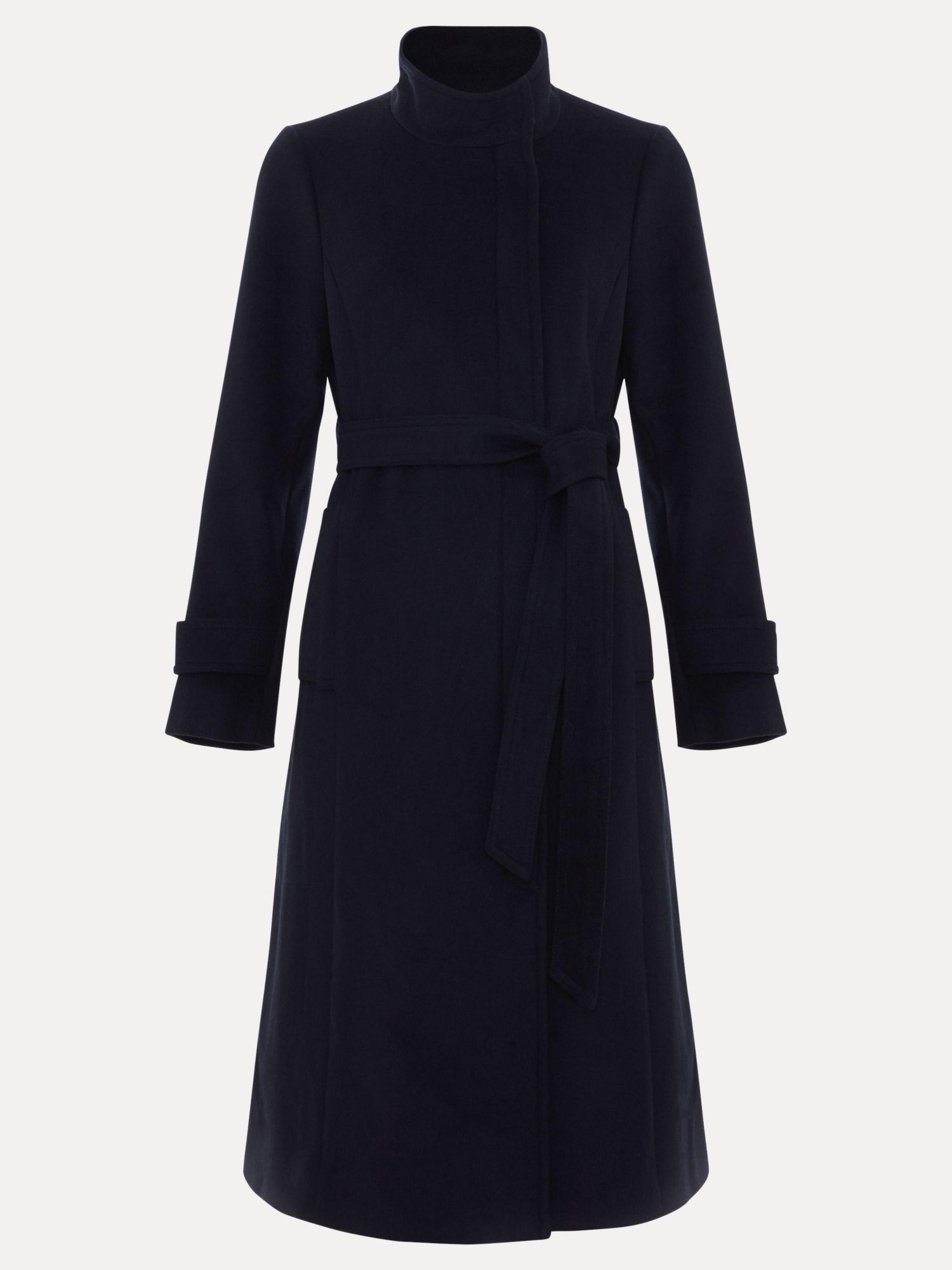 Women's Belted Funnel Collar Coat