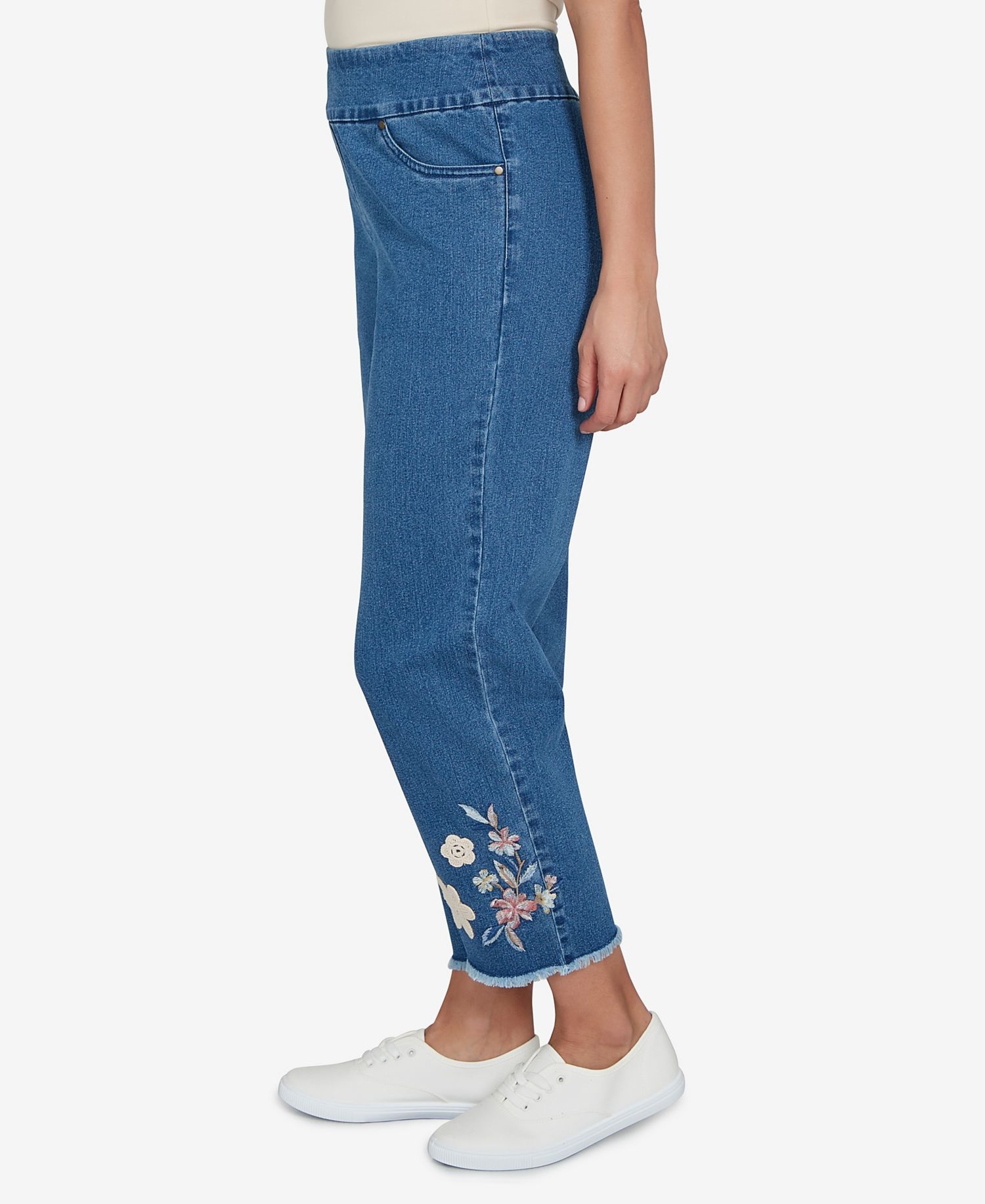 Women's Camden Market Floral Crochet Applique Ankle Jeans