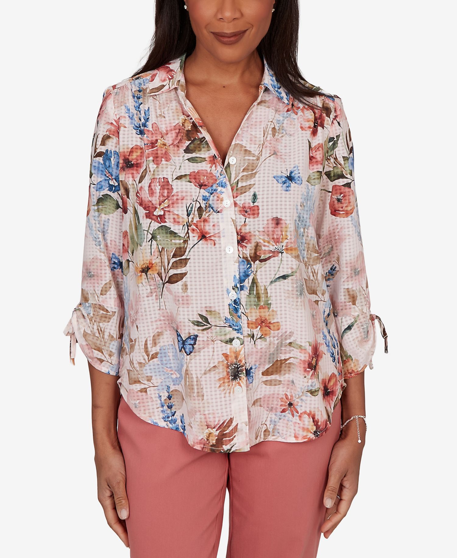 Women's Camden Market Botanical Butterfly Button-Front Top