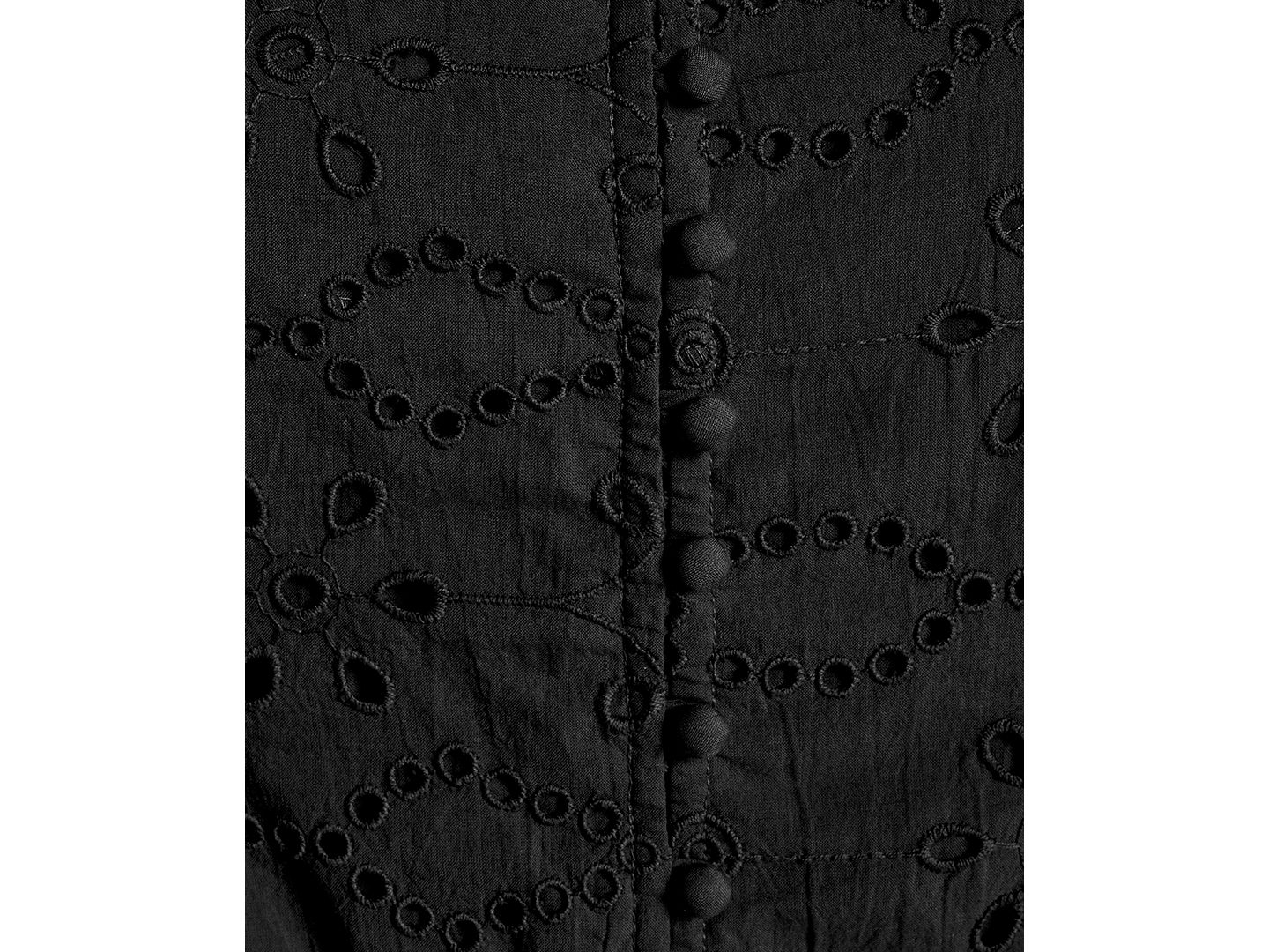 Женский топ BCBG Eyelet Detail Sleeveless Square Neck Peplum, цвет: Чёрный — фото 6