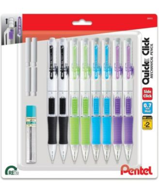 Quick Click Mechanical Pencil, 0.7mm, Plus Lead and Eraser, 8-pack