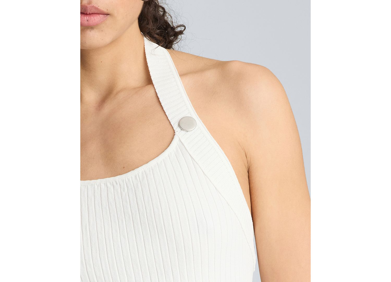 Women's Halter Neck Grommet Sweater Tank Top