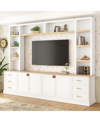 102.3"W 4-Piece Farmhouse Entertainment Center Wall Unit for TVs Up to 75