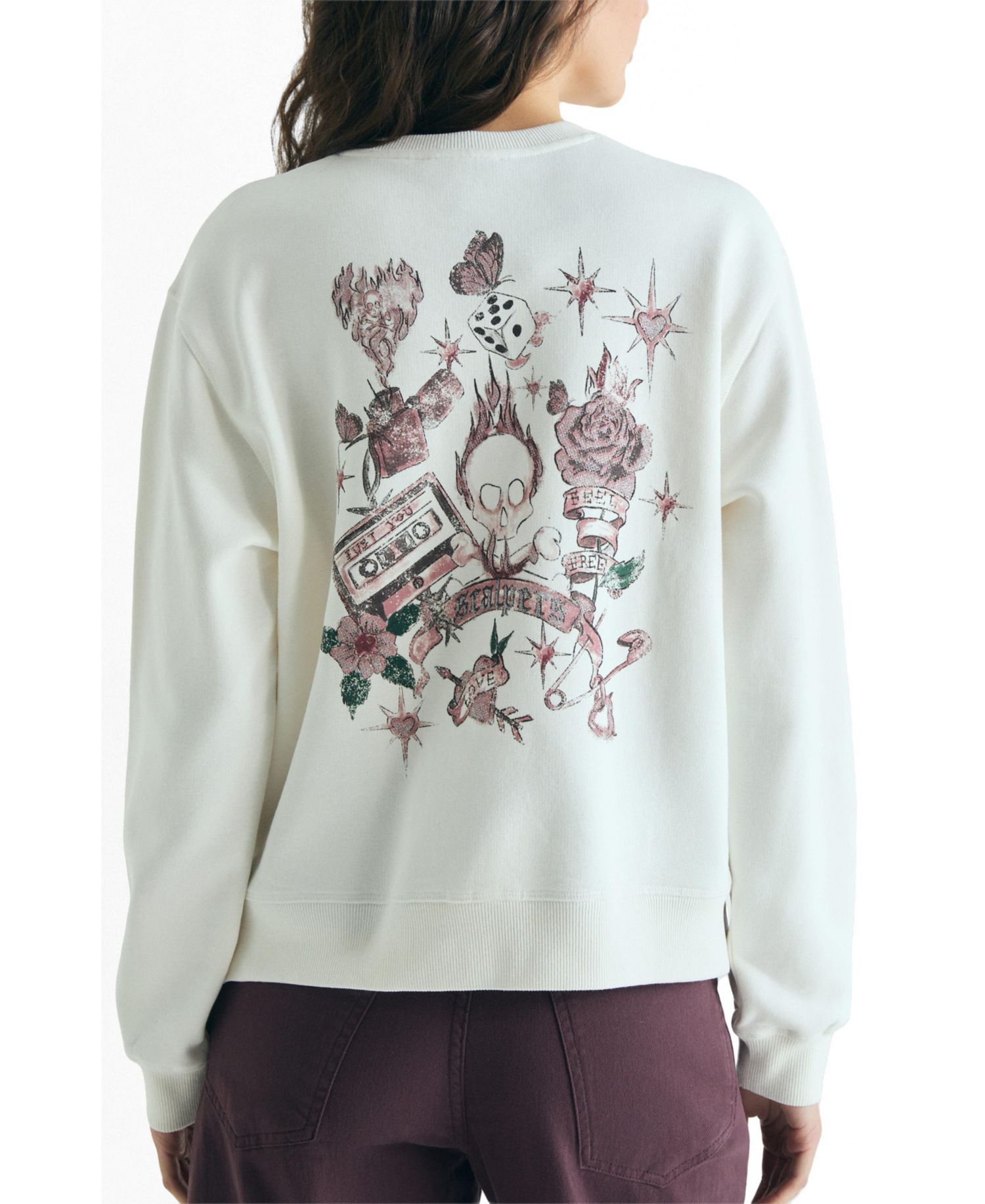 Women's Skull Printed Sweatshirt
