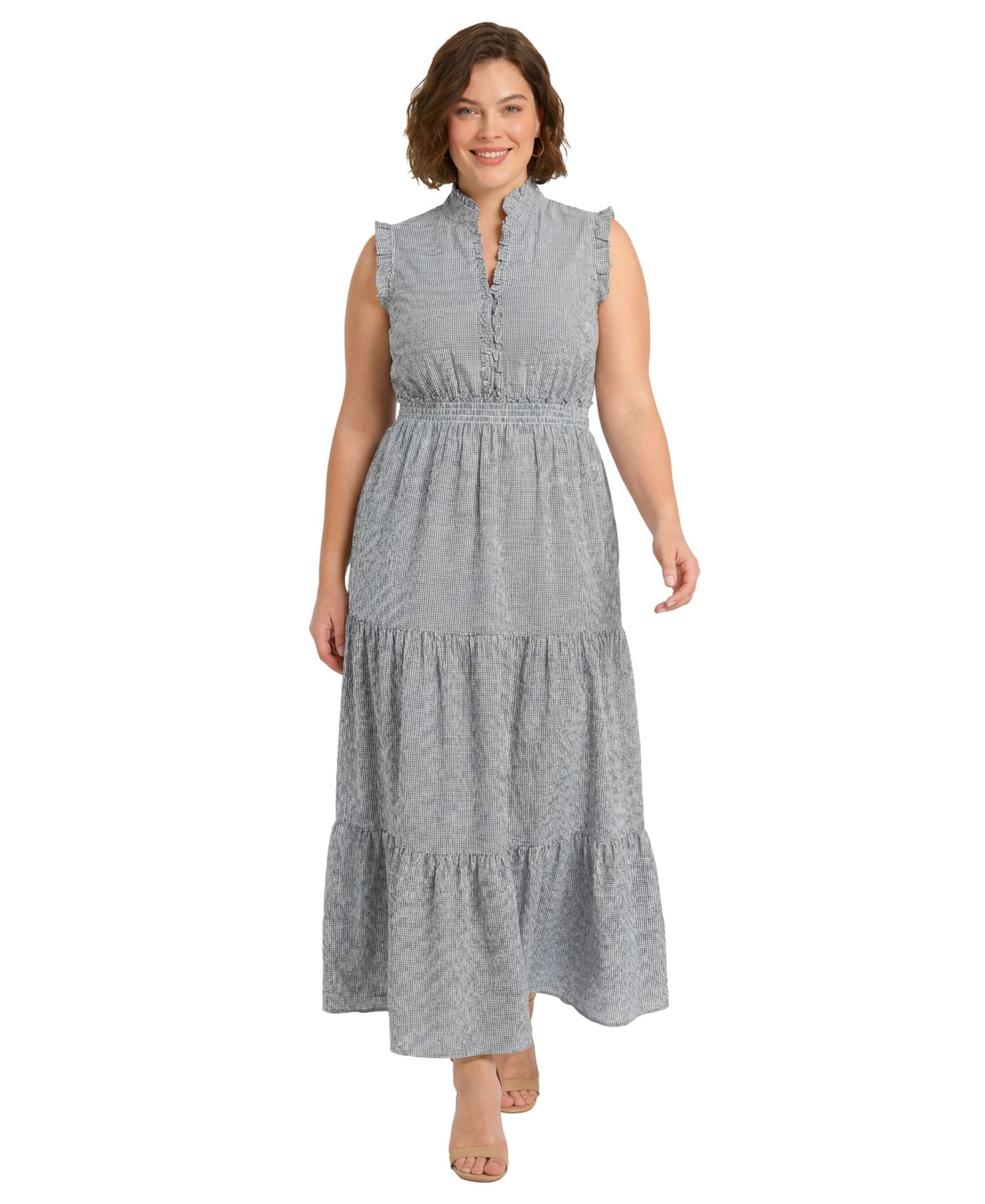 Plus Size Sleeveless Tiered Maxi Dress