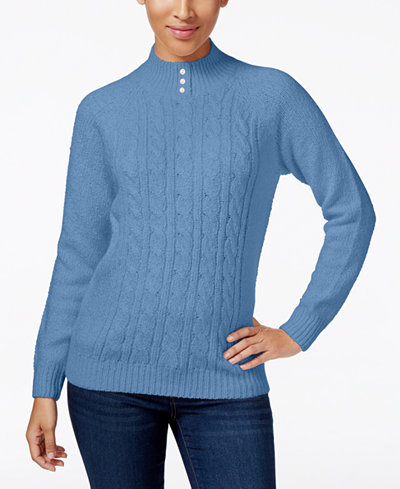 Karen Scott Cable-Knit Sweater, Only at Macy's