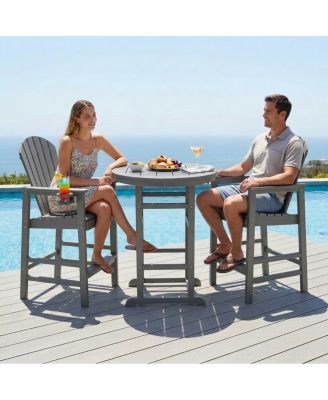 3-Piece HDPE Indoor/Outdoor Bar Height Bistro Set