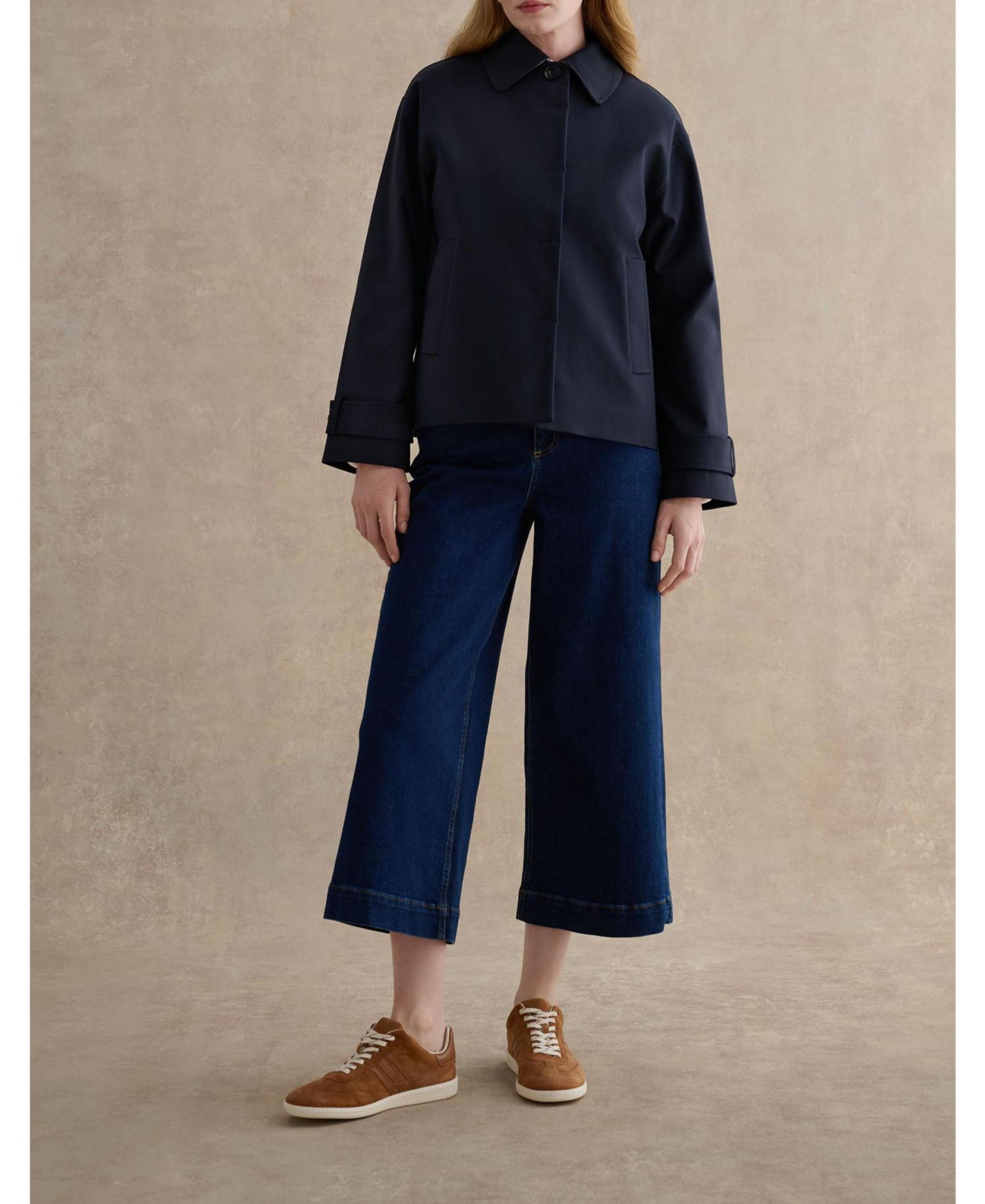 Women's Frida Collared Cropped Trench Coat