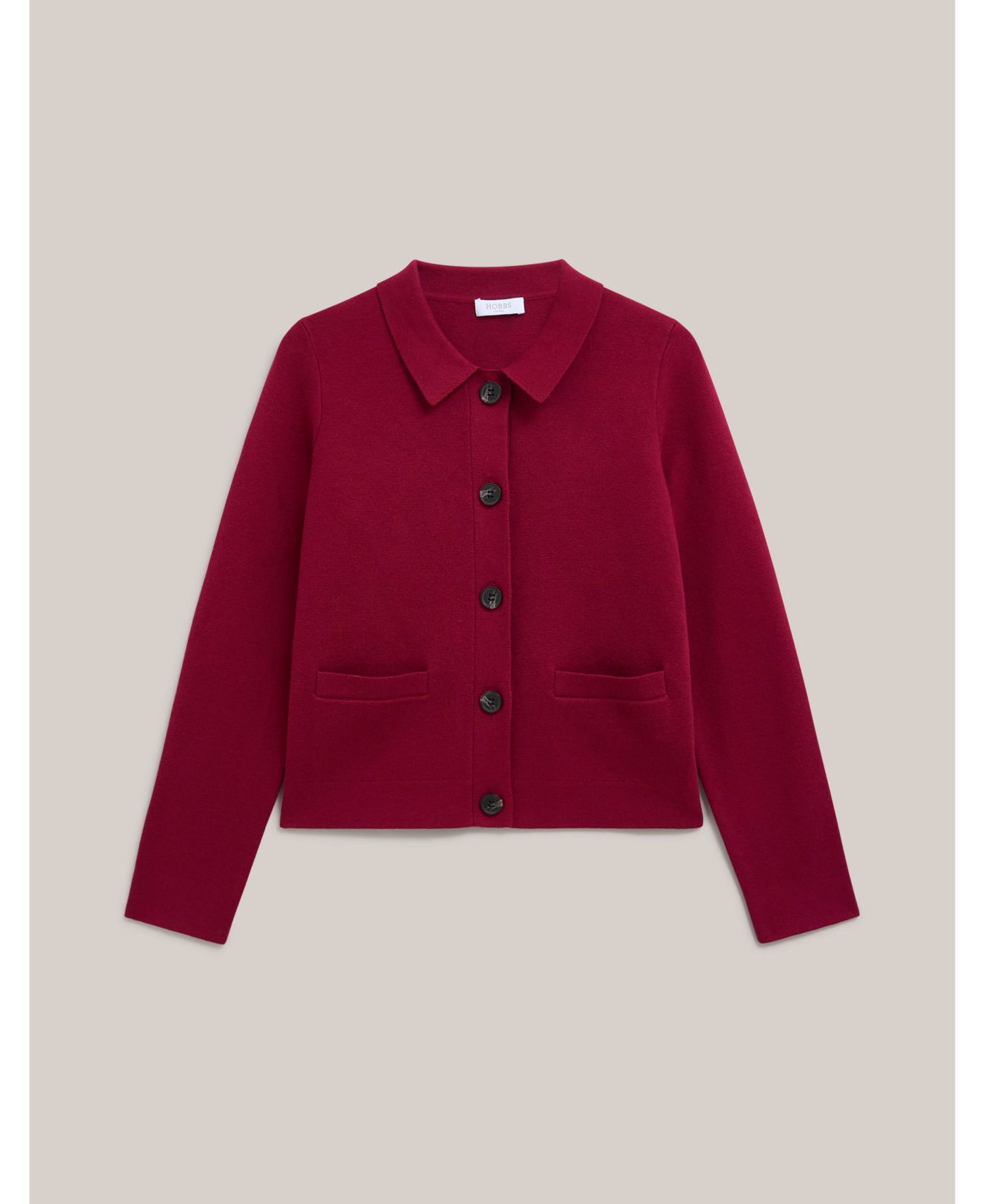Женский кардиган Hobbs London Mia Merino Wool Blend Knitted, цвет: Тёмный розовый — фото 5