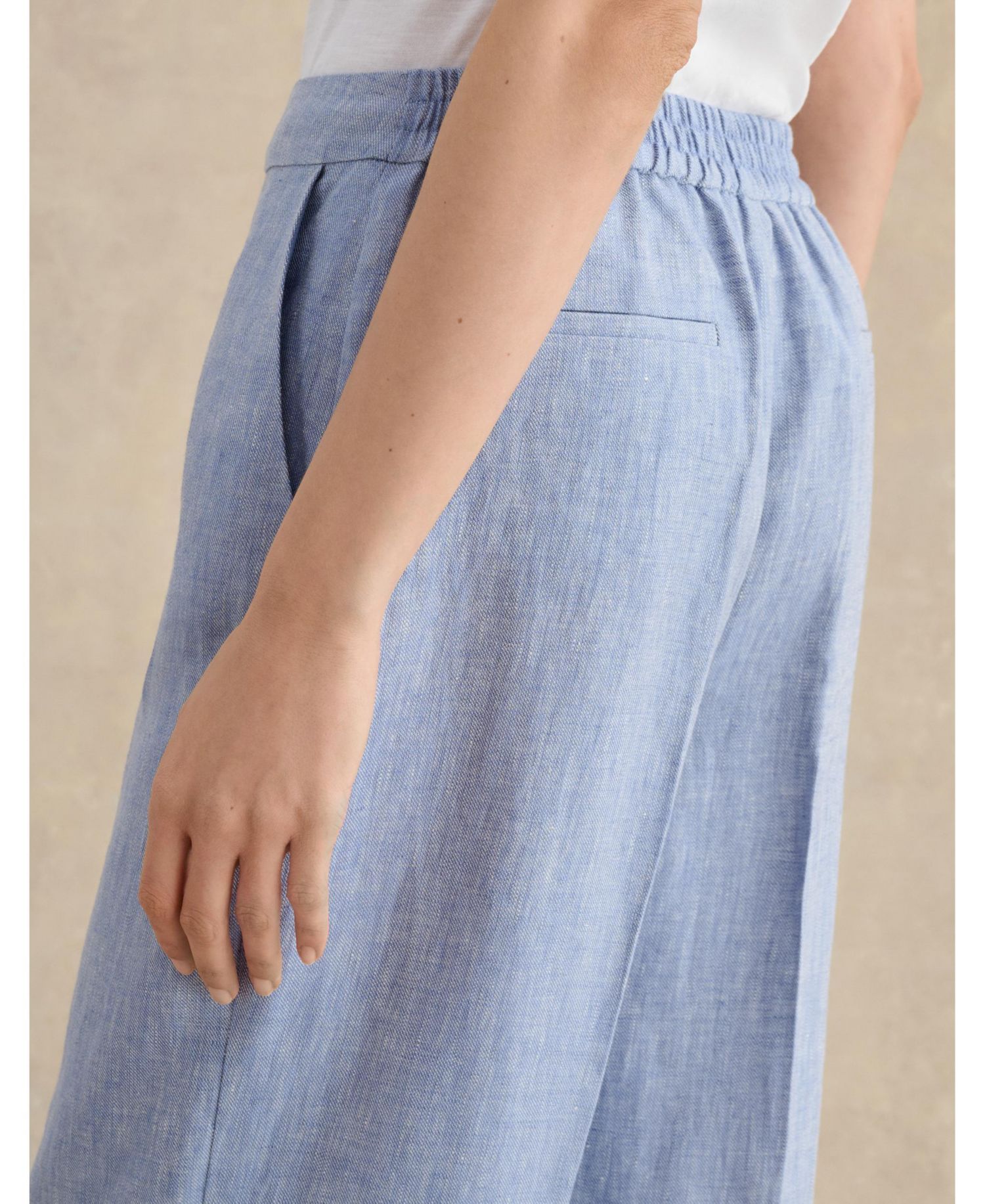 Women's Estella Mid-Rise Wide-Leg Linen Trousers