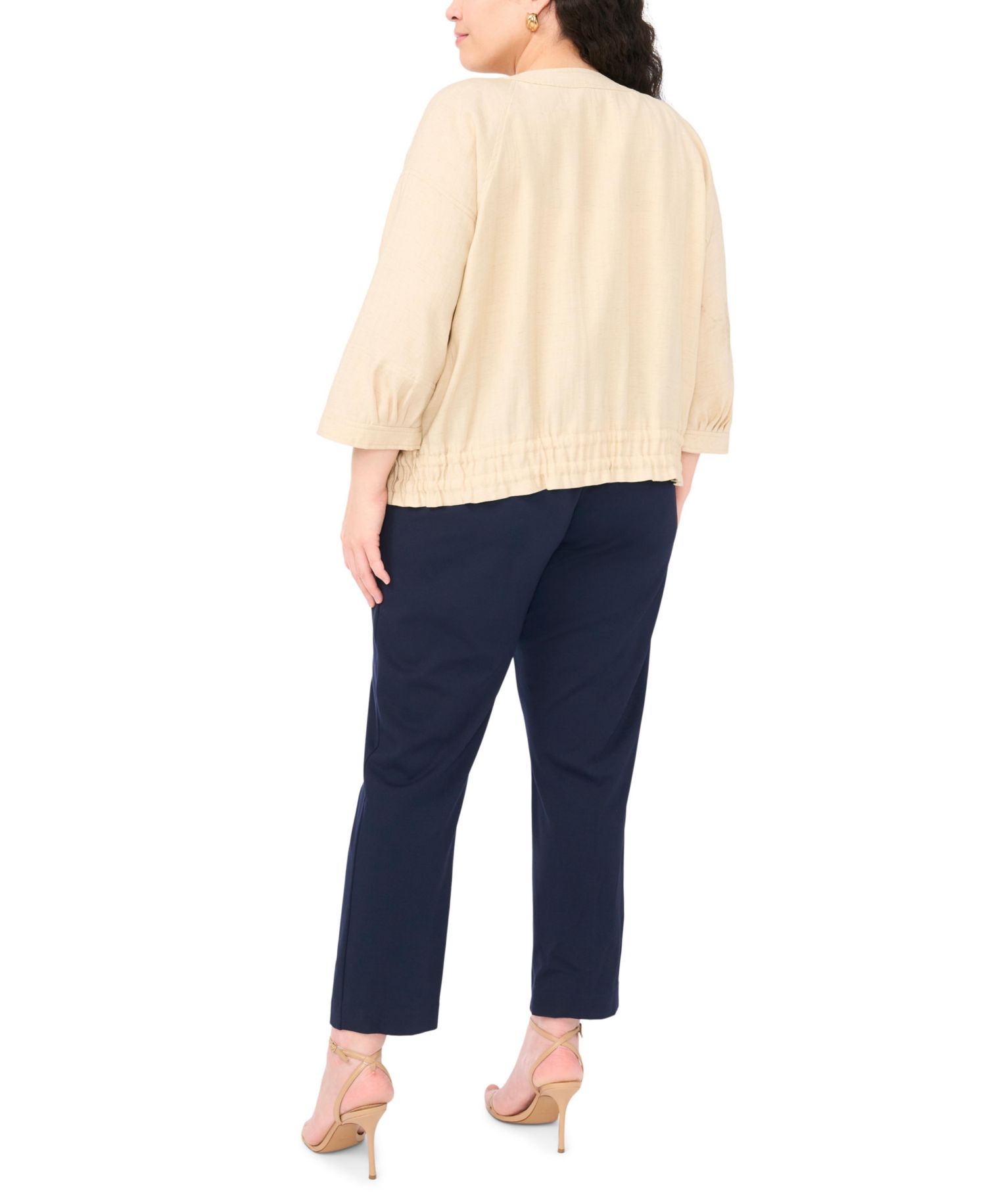 Plus Size Crewneck Cinch Raglan Jacket