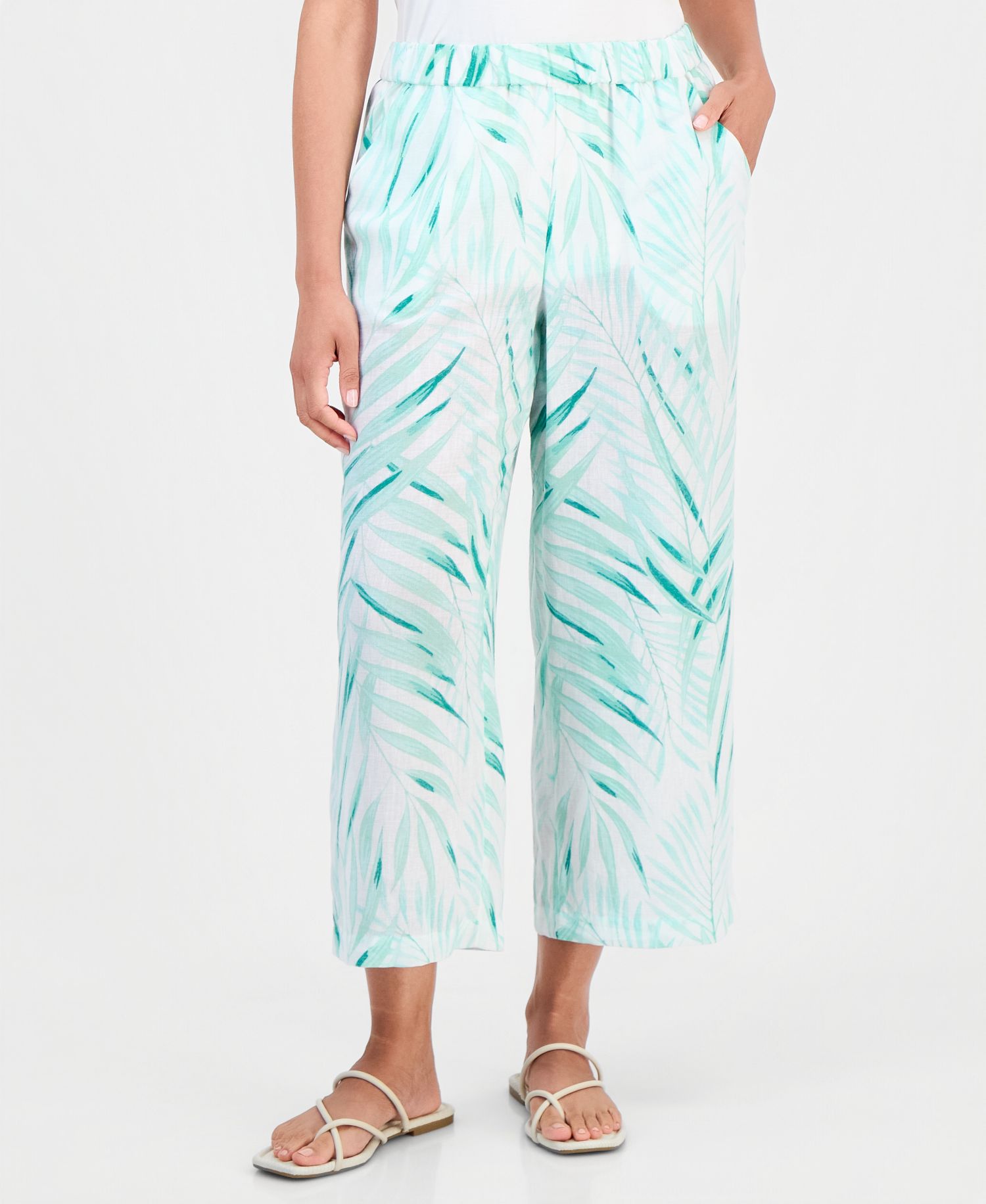 Women's Trop Wide Leg Capri Tropical Print, 25" Inseam