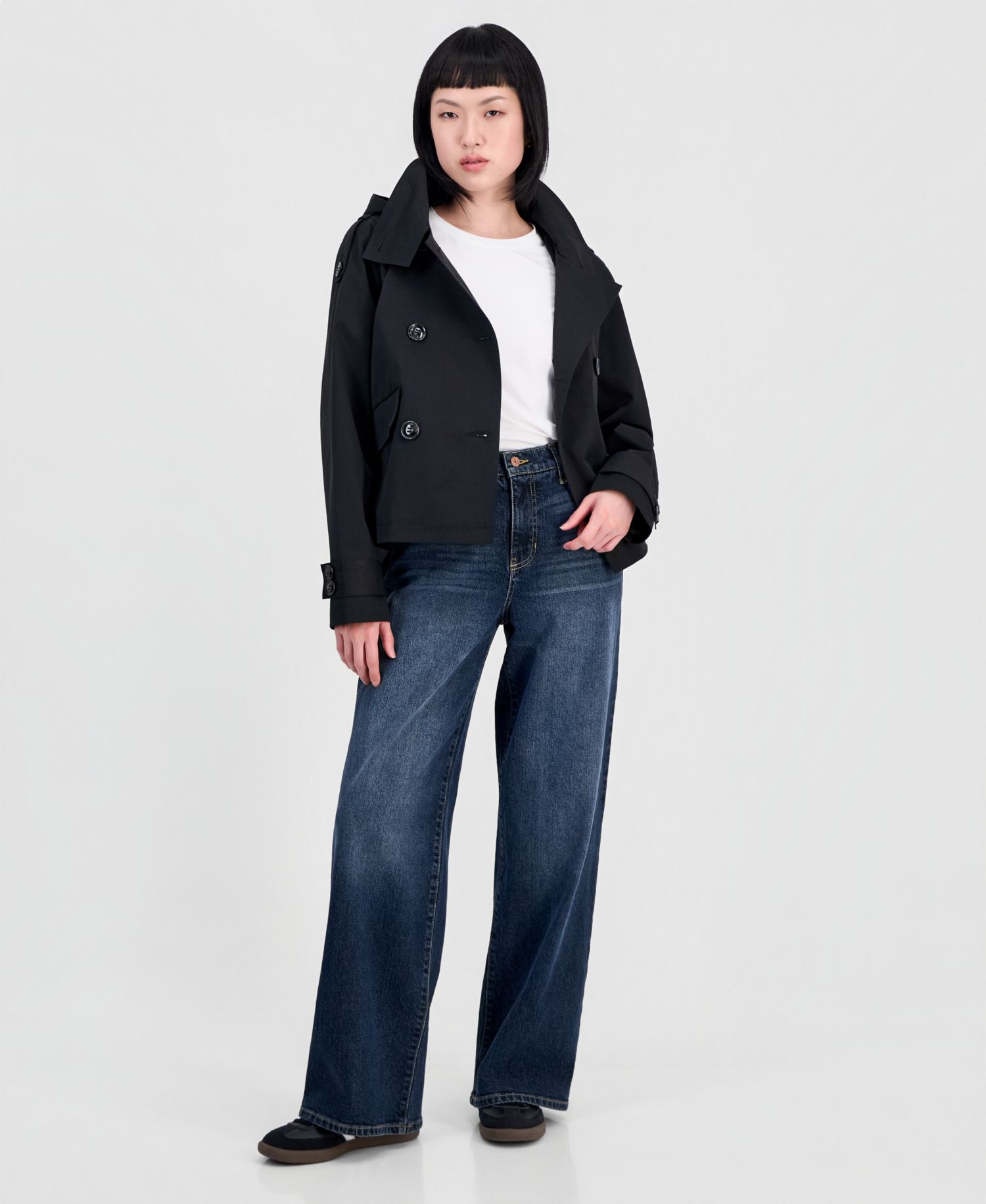 Women's Short Hooded Trench Coat