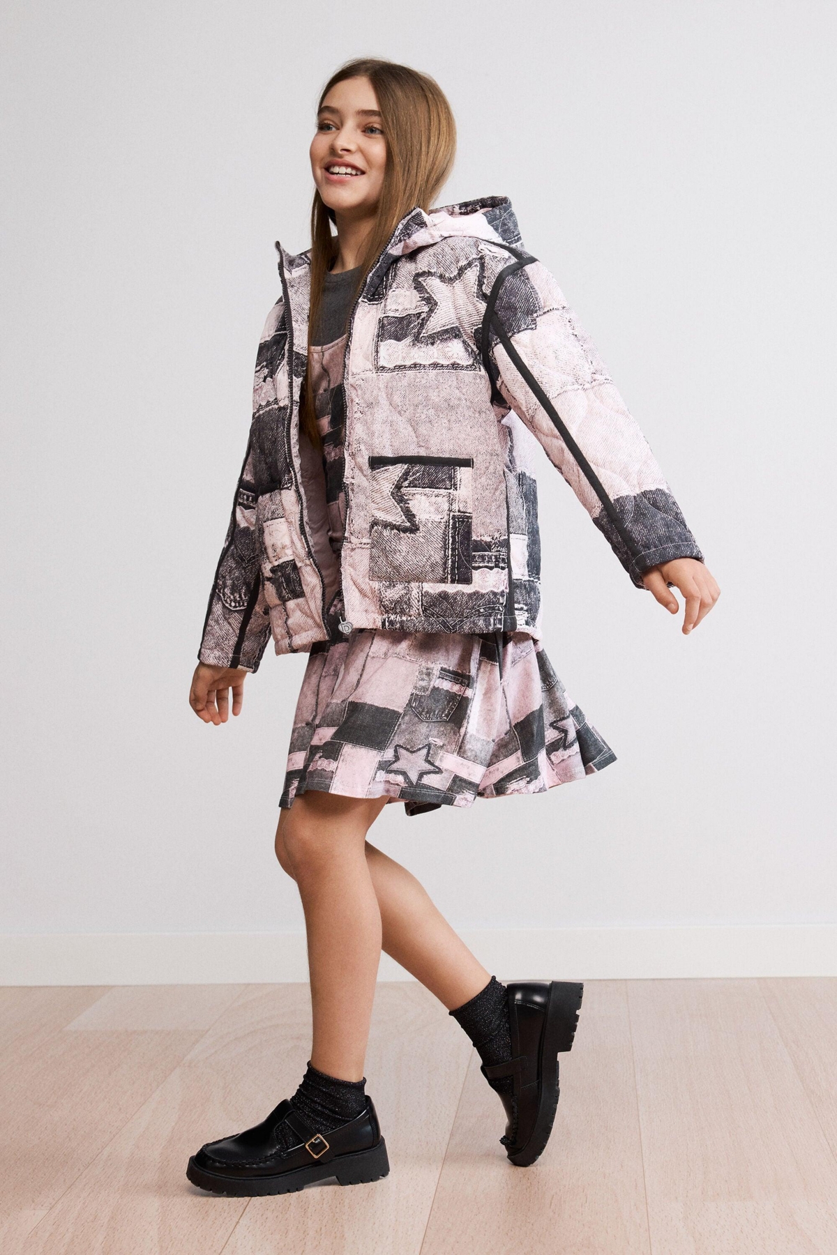 Desigual Girls's Collage hooded jacket