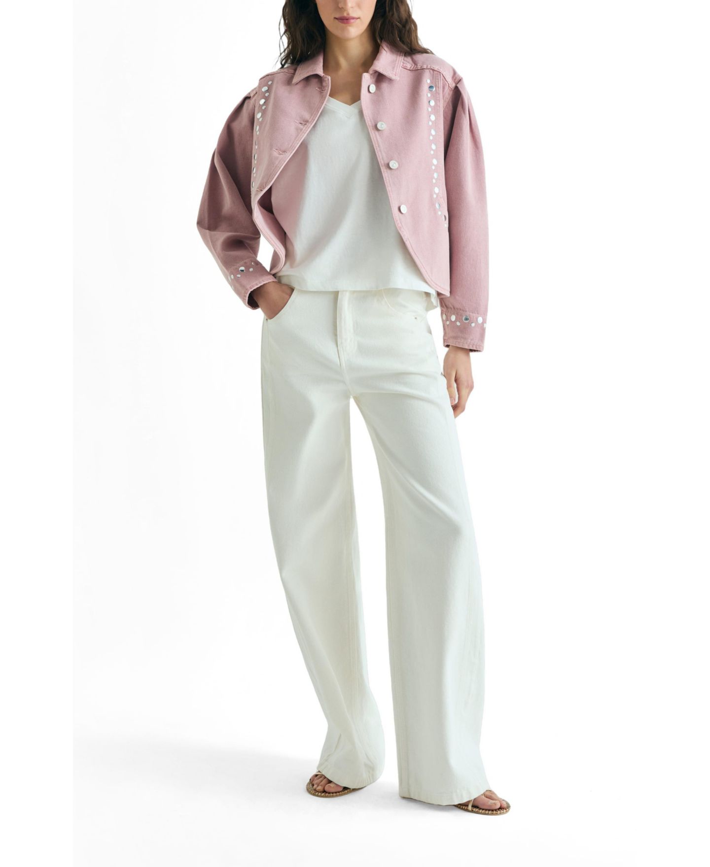Женская куртка Scalpers Denim Studs, цвет: Lightpink — фото 2