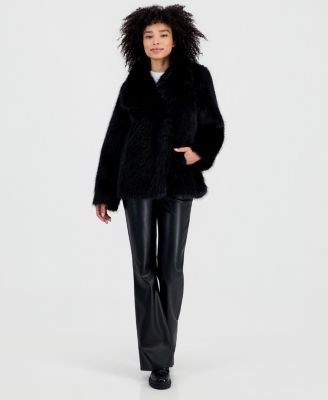Women's Faux Fur Extended Collar Coat