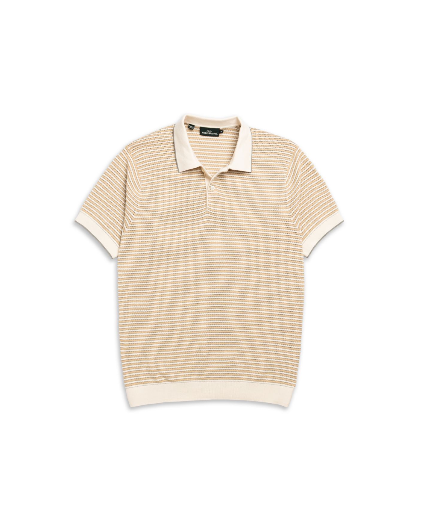 Мужское поло Rodd & Gunn Rodd Gunn Oyster Island Cotton Striped Knit Polo Shirt, цвет: Acorn — фото 3