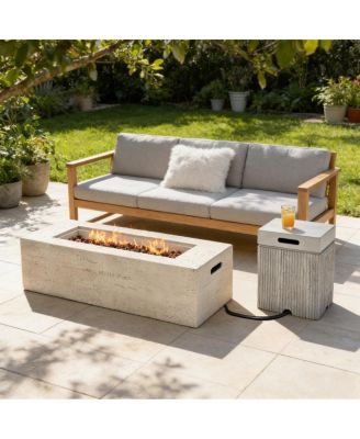 41.9 inch Propane Fire Pit Set with Tank Cover Table and Accessories