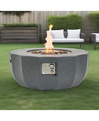  36 inch Round Concrete Propane Fire Pit Table, 50,000 BTU