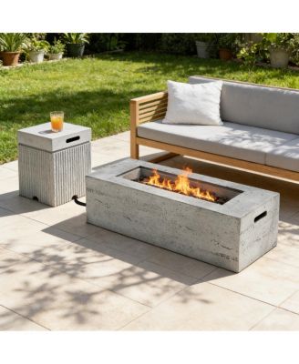 41.9 inch Propane Fire Pit Set with Tank Cover Table and Accessories