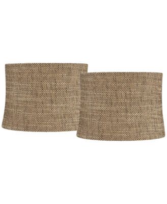 Set of 2 Drum Lamp Shades High Spider Replacement Harp Finial Fitting