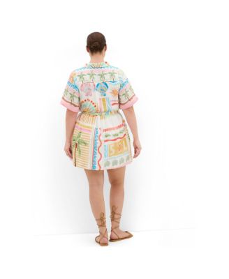 city chic mini dress City Chic Women's Lia Sea Dream Placement Print Mini Dress