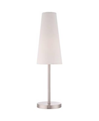 Snippet Modern Table Lamp 26" High Brushed Nickel Cone Shade for Bedroom Living Room Bedside Nightstand Office Kids Family House