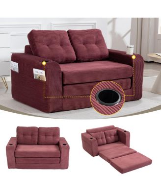 2-in-1 Convertible Sofa Bed with Pillows