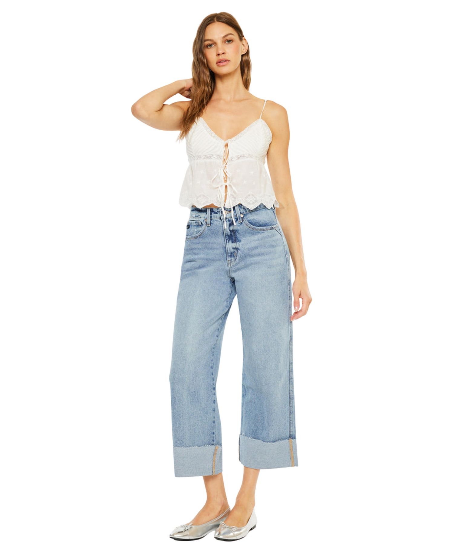 Women's Alfie 90's Cropped Wide Leg Jeans