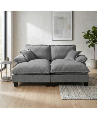 Modular Cloud Sectional Sofa with 2 Ottomans and Pillows