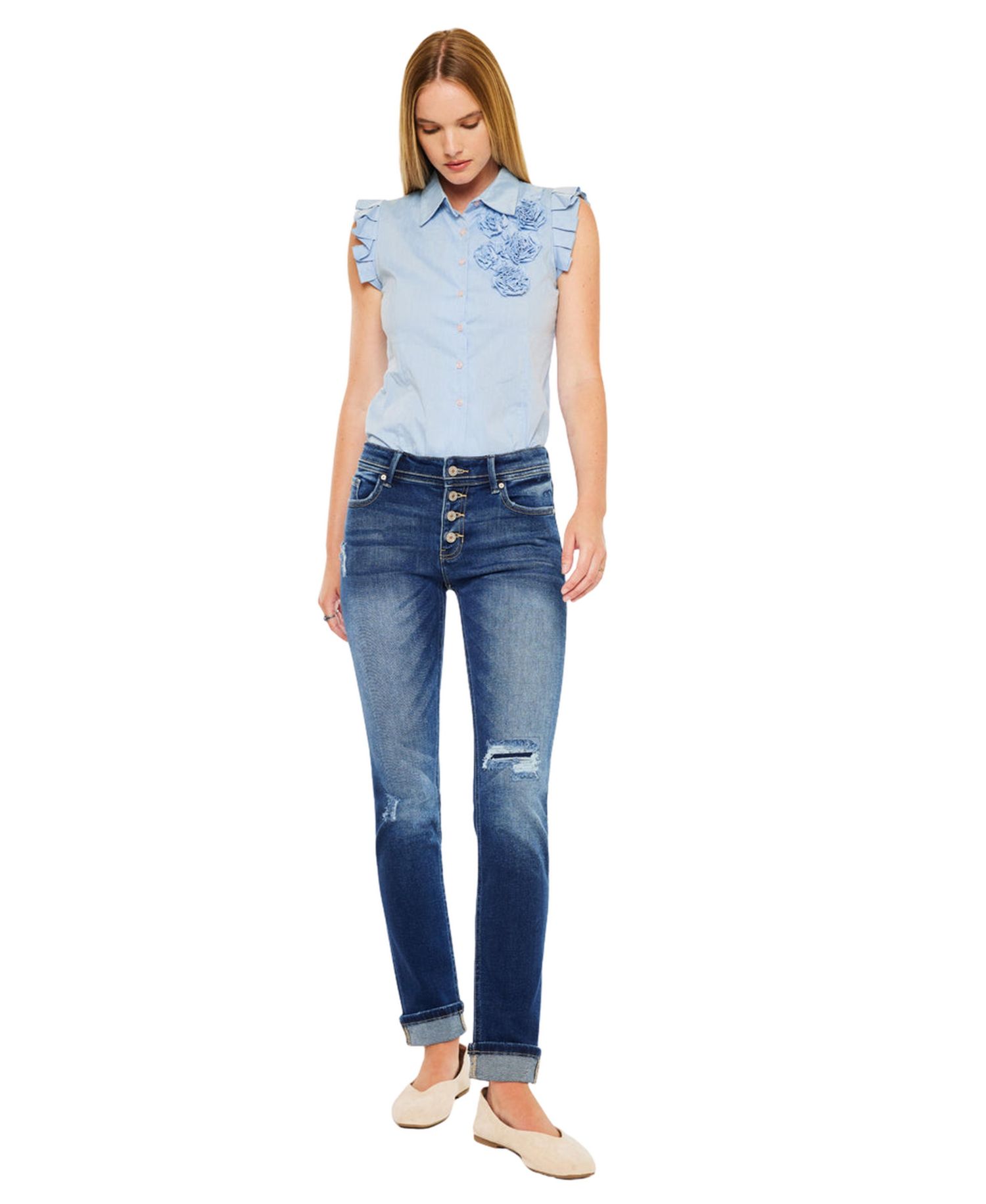 Women's Eternity Mid Rise Skinny Straight Jeans