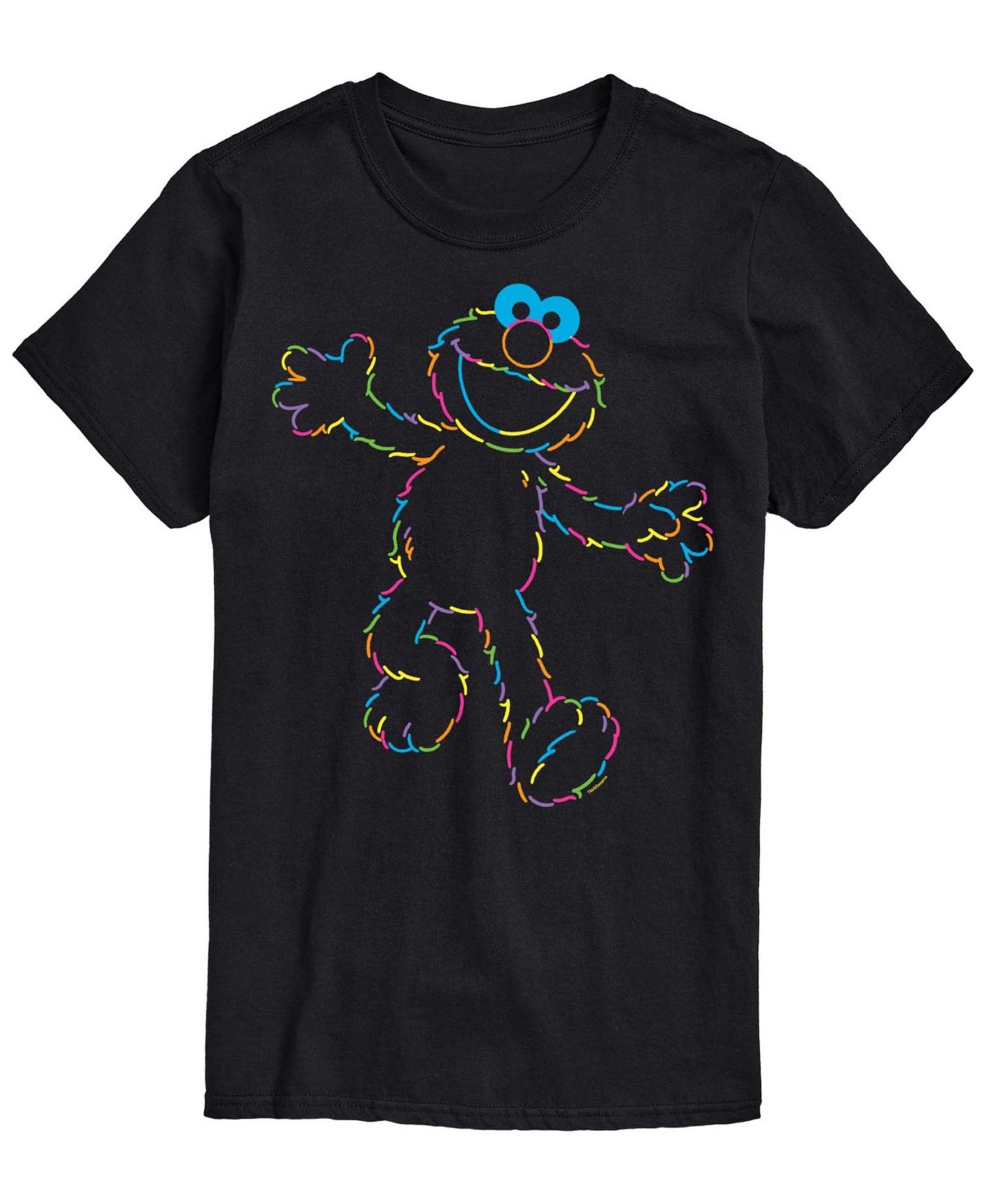 Men's Sesame Street Elmo Rainbow Lineart Short-Sleeve Graphic T-Shirt