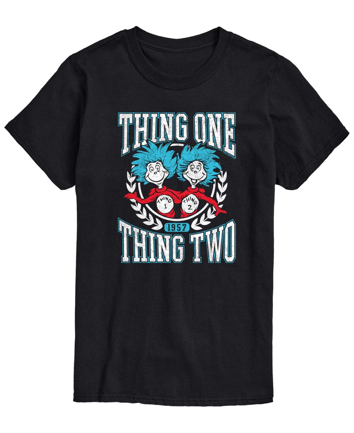Airwaves Men's Dr. Seuss Things Collegiate Short-Sleeve Graphic T-Shirt - Black