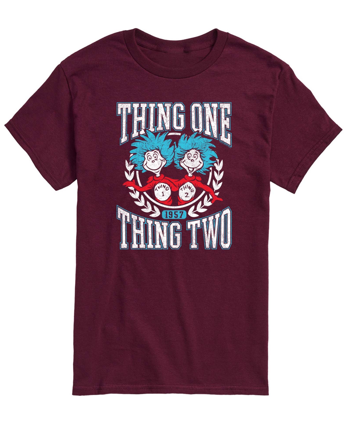 Airwaves Men's Dr. Seuss Things Collegiate Short-Sleeve Graphic T-Shirt - Maroon