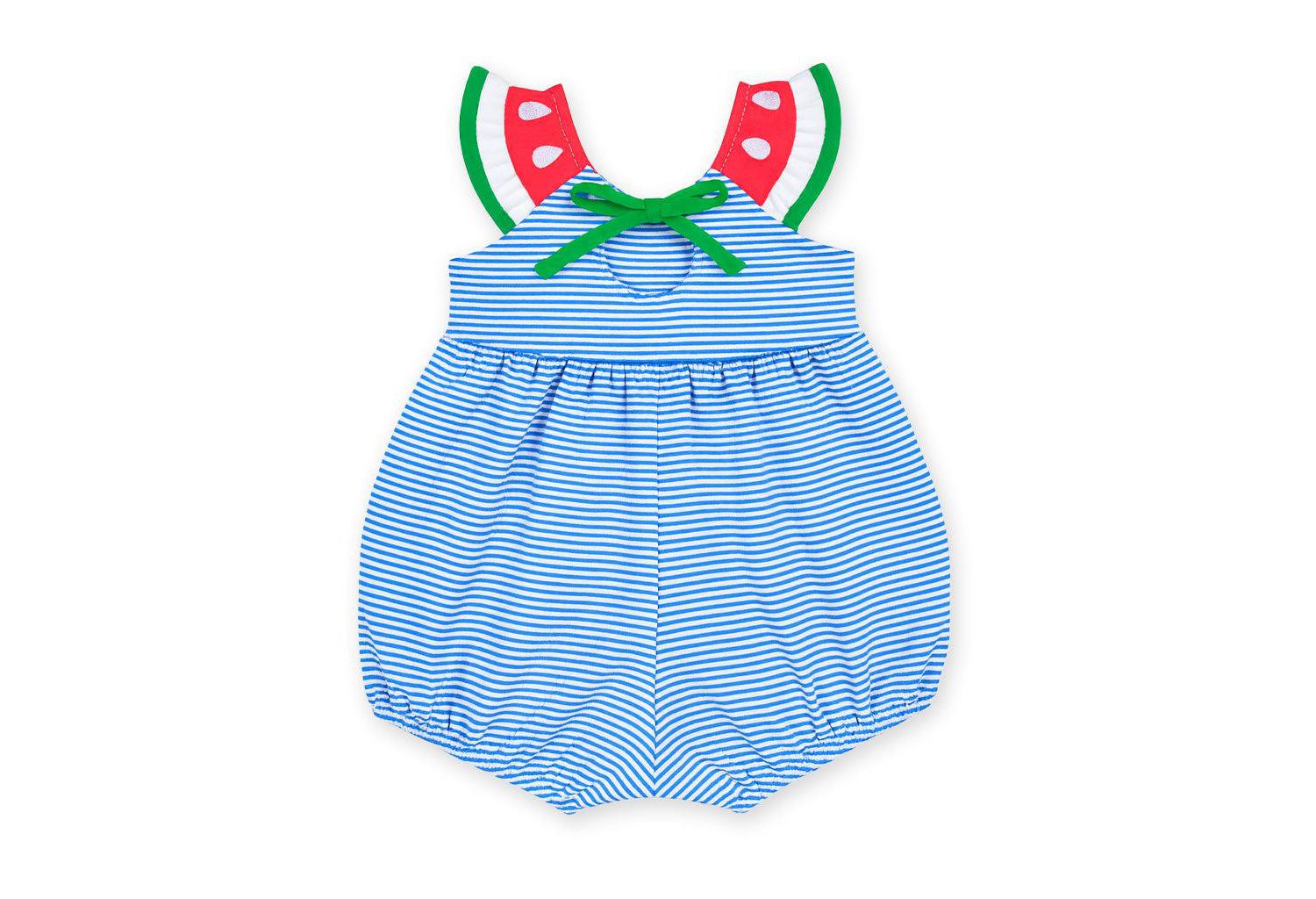Baby Girl's Seersucker Swimsuit With Watermelon