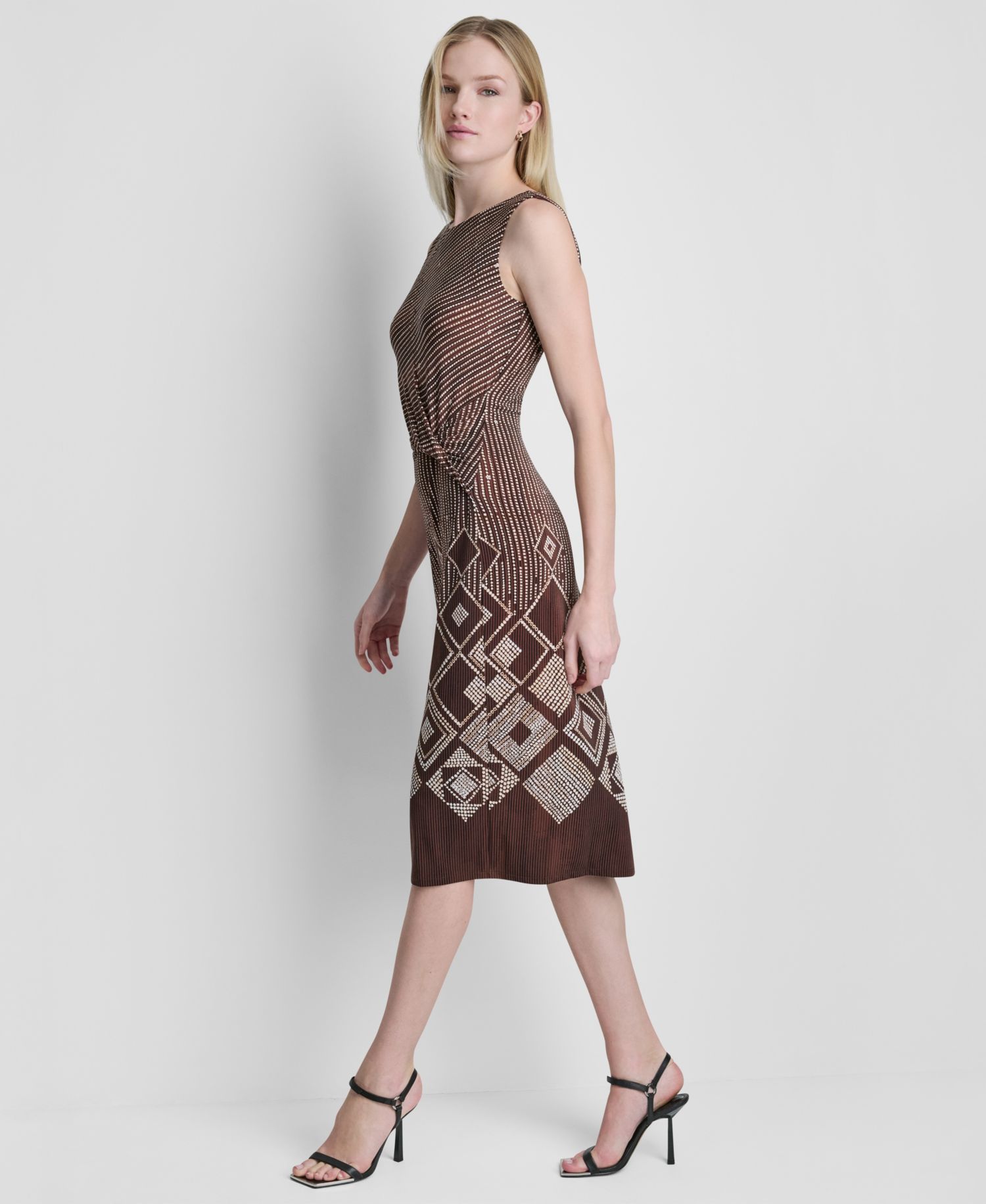 Women's Sleeveless Side Knot Midi Dress