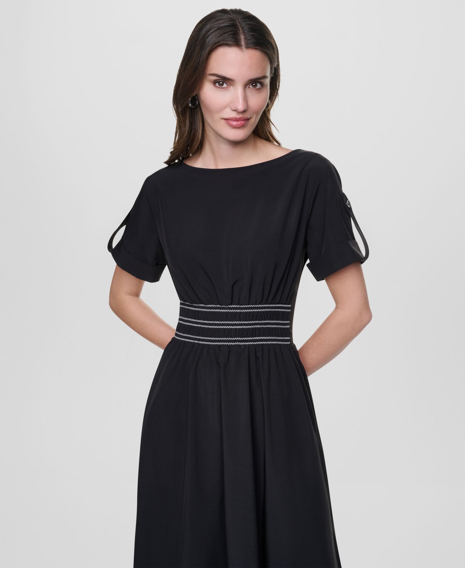 Women's Smocked Waist Midi Dress