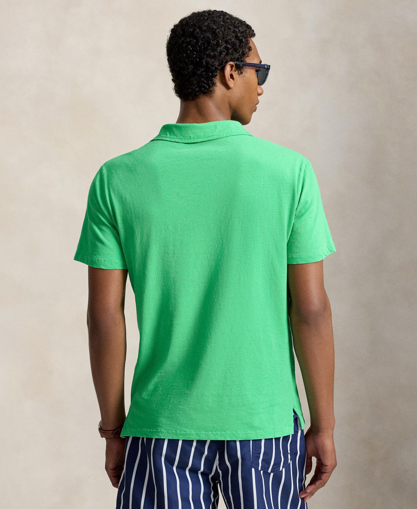Мужское поло Polo Ralph Lauren Standard Fit Cotton-Linen Polo Shirt, цвет: Изумрудный зелёный — фото 4