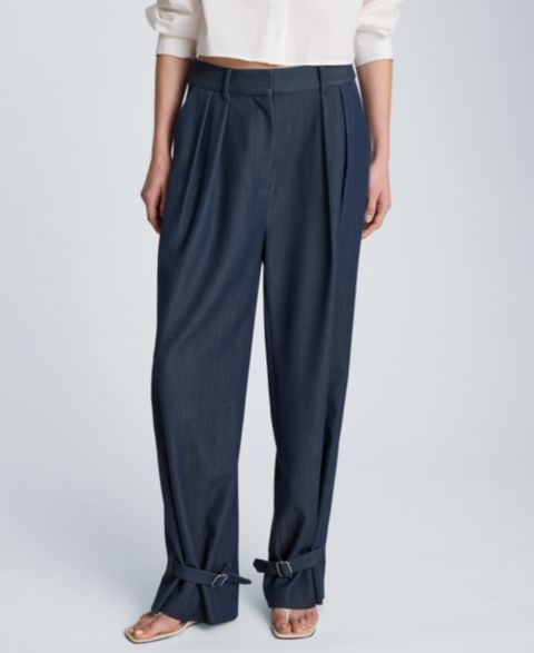 Женские брюки Kenneth Cole High-Rise Belted Cuff, цвет: Меланжевый
