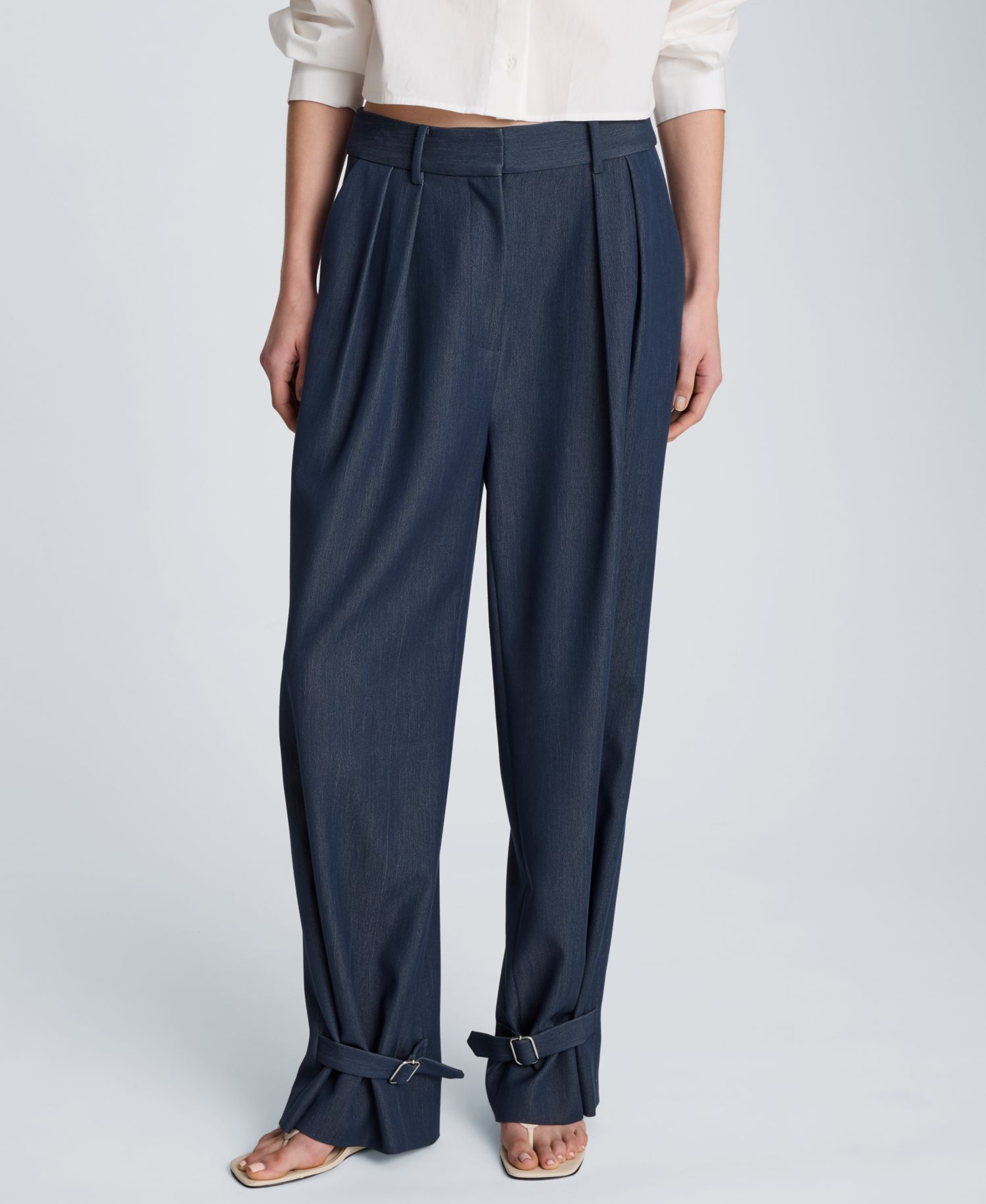 Women's High-Rise Belted Cuff Pants